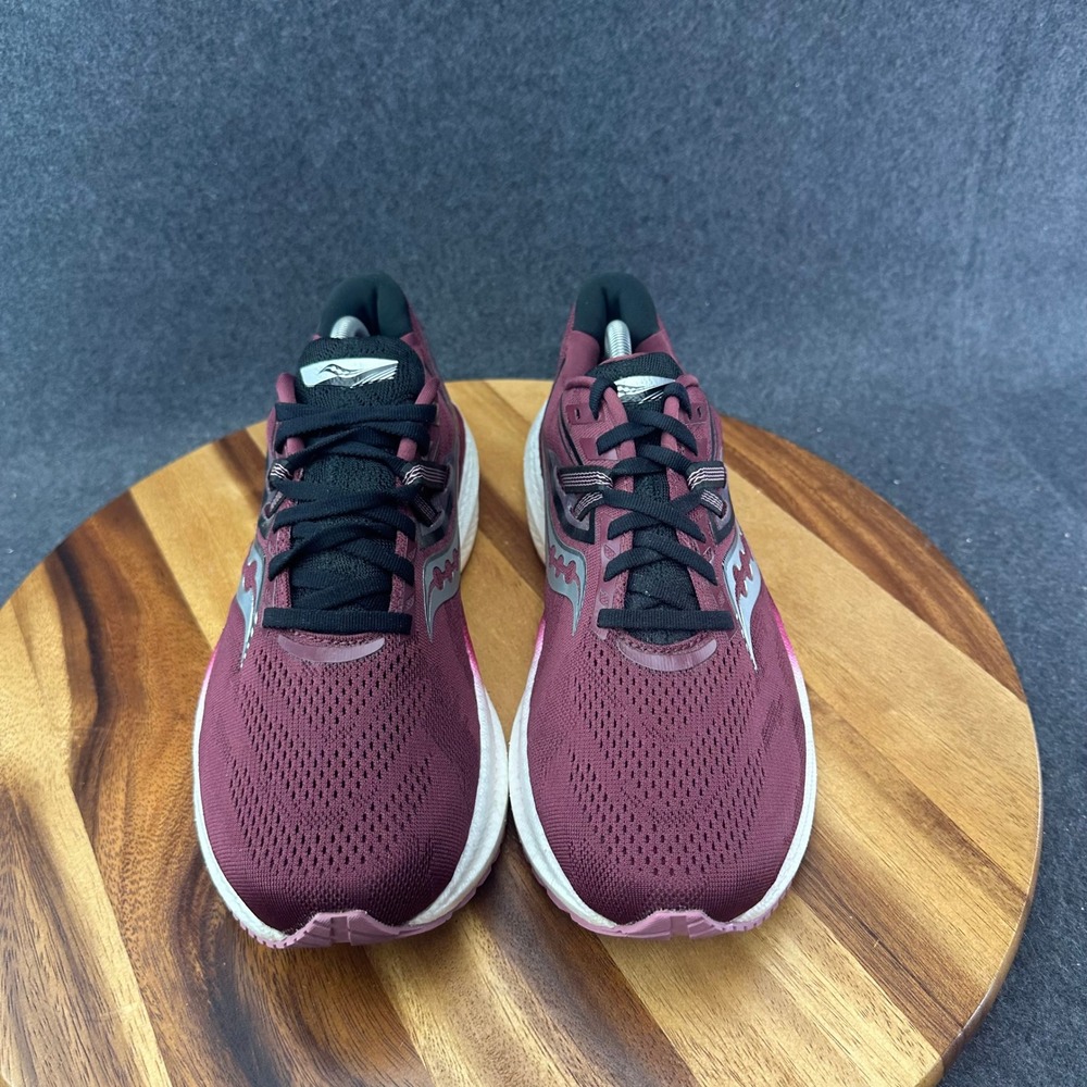 Saucony Triumph 20 Running Shoes Womens 11 W Wide Burgundy PWRRUN+ S10760-21 - Picture 5 of 13